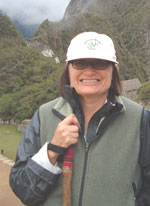 Rachel King visiting the ruins of Machu Picchu, Peru